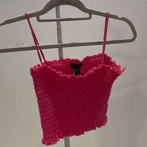 Forever 21 Scrunched skinny strap crop top